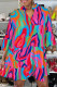 Multicolor Fashion Casual Print Patchwork V Neck Printed Dress