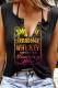 Black Yellow Fashion Casual Letter Print Patchwork V Neck Tops