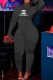 Black Fashion Casual Print Letter O Neck Jumpsuits