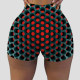 Red Gray Fashion Casual Print Patchwork Skinny High Waist Shorts