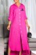 Rose Red Fashion Casual Print Letter Turndown Collar A Line Dresses