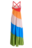 Red Fashion Solid Flounce Halter Straight Dresses