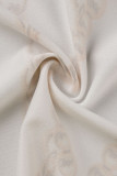 White Fashion Sexy Print Backless Spaghetti Strap Long Dress