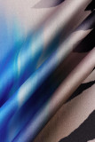 Colour Casual Print Patchwork Spaghetti Strap Sling Dress Dresses