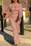 Multicolor Fashion Casual Print Hollowed Out Patchwork O Neck Regular Jumpsuits