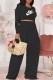 Black Fashion Casual Print Letter O Neck Long Sleeve Two Pieces