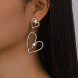 Silver Fashion Patchwork Rhinestone Earrings