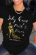 Black Fashion Casual Print Patchwork Basic O Neck T-Shirts