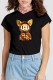 Black Fashion Casual Character Letter O Neck T-Shirts