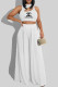 White Fashion Casual Print Letter O Neck Sleeveless Two Pieces