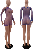 Red Sexy Solid Mesh O Neck Pencil Skirt Dresses