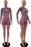 Red Sexy Solid Mesh O Neck Pencil Skirt Dresses