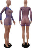 Red Sexy Solid Mesh O Neck Pencil Skirt Dresses