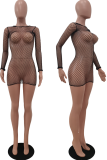 Red Sexy Solid Mesh O Neck Pencil Skirt Dresses