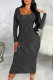Black Sexy Striped Print Patchwork O Neck One Step Skirt Dresses