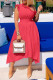 Pink Sexy Solid Patchwork Stringy Selvedge Oblique Collar Irregular Dress Dresses