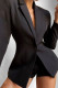 Black Casual Print Patchwork Buttons Turn-back Collar Long Sleeve Two Pieces