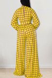 Red Casual Plaid Print Patchwork O Neck Straight Jumpsuits