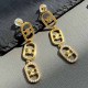 Gold Fashion Vintage Geometric Patchwork Earrings