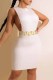 White Fashion Sexy Print Letter O Neck One Step Skirt Dresses