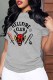 Grey Fashion Casual Print Letter O Neck T-Shirts