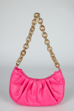 Tangerine Red Fashion Casual Solid Chains Bags