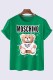 Green Fashion Casual Character Print Letter O Neck T-Shirts