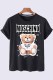 Black Fashion Casual Character Print Letter O Neck T-Shirts