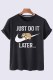 Black Casual Fashion Print Letter O Neck T-Shirts
