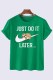 Green Casual Fashion Print Letter O Neck T-Shirts