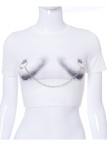 White Fashion Casual Print Patchwork Chains O Neck T-Shirts