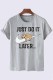 Grey Casual Fashion Print Letter O Neck T-Shirts