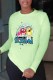 Green Fashion Casual Print Letter O Neck Tops