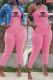 Pink Fashion Sexy Print Letter Spaghetti Strap Jumpsuits