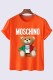 Orange Red Casual Fashion Character Print Letter O Neck T-Shirts