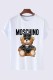 White Fashion Casual Character Print Letter O Neck T-Shirts