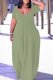 Light Green Fashion Casual Plus Size Solid Patchwork V Neck Short Sleeve Dress