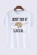 White Casual Fashion Print Letter O Neck T-Shirts