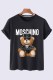 Black Fashion Casual Character Print Letter O Neck T-Shirts