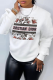 White Fashion Print Patchwork O Neck Tops