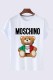 White Casual Fashion Character Print Letter O Neck T-Shirts