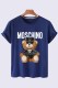 Blue Fashion Casual Character Print Letter O Neck T-Shirts