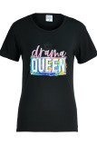 Pink Fashion Casual Letter Print Basic O Neck T-Shirts