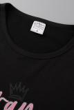 Pink Fashion Casual Letter Print Basic O Neck T-Shirts