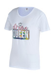 Pink Fashion Casual Letter Print Basic O Neck T-Shirts