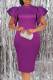 Purple Elegant Solid Patchwork O Neck Evening Dress Dresses