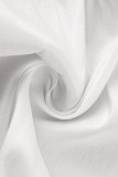 White Elegant Solid Patchwork Flounce Half A Turtleneck Tops
