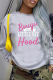 Grey Fashion Street Print Patchwork O Neck Tops
