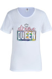 Pink Fashion Casual Letter Print Basic O Neck T-Shirts