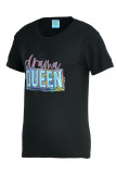Pink Fashion Casual Letter Print Basic O Neck T-Shirts